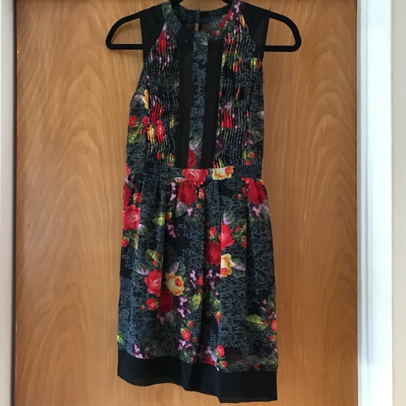 Astr Dresses & Skirts - Beautiful Black and Floral Chiffon Dress